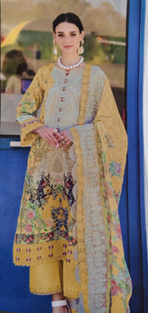 🌸 Cotton Embroidered Pakistani Suit with Chiffon Dupatta 🌸